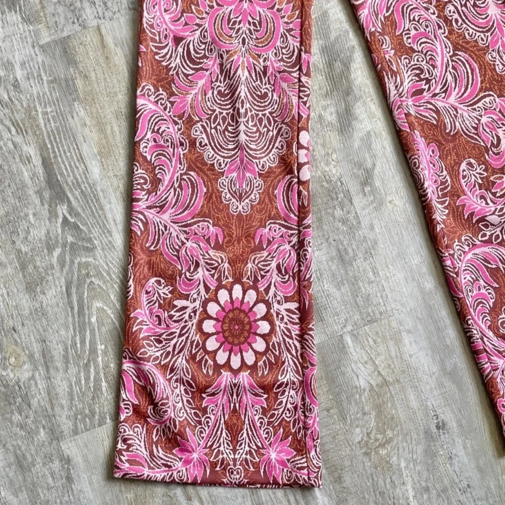 Anthropologie Maeve Metallic Paisley Floral Pants (Size 2) - Picture 5 of 14